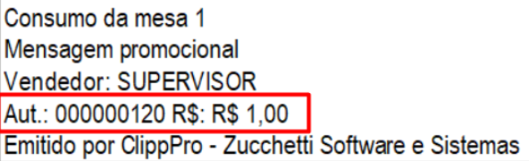 Impressao do comprovante