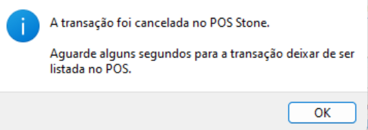 Mensagem de cancelamento pendente