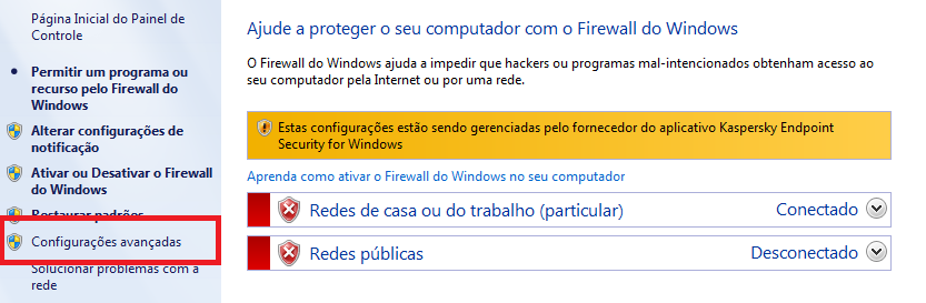Configuracoes Avancadas do Firewall