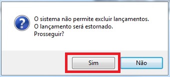 Confirmação da exclusão