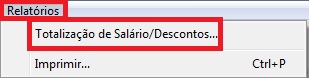 Relatório de Totalização de Salários/Descontos