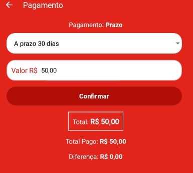 Seleção da quantidade de parcelas