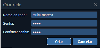 Nome da rede e senha no Radmin VPN