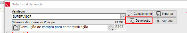 Botão Devolução