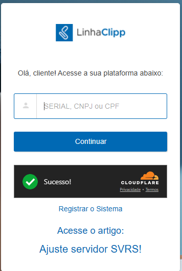 Informar serial ou CNPJ