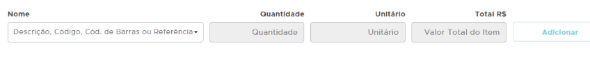 Lançamento dos itens da Ordem de Compra