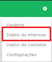 Menu Configurações - Dados da Empresa Configurações - Dados da Empresa