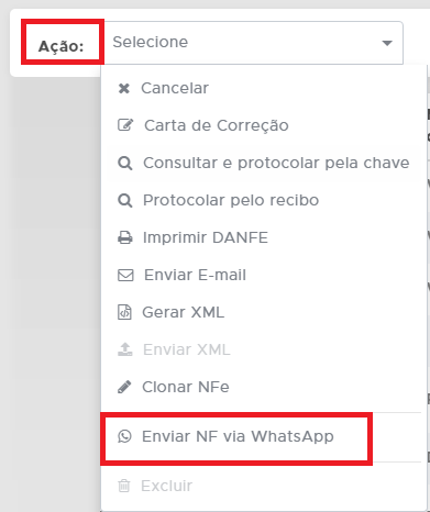 Enviar NF via WhatsApp