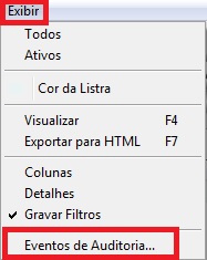 Exibir Eventos de auditoria