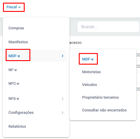Emissão do MDF-e