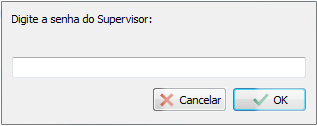 Solicitacao da senha do supervisor Senha do supervisor