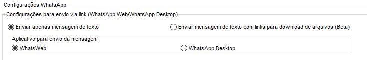 Configurações do WhatsApp