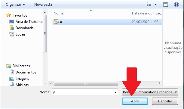 Escolher o certificado A1
