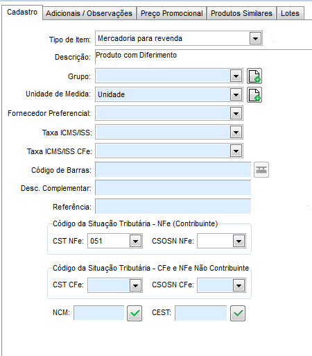 CST 051 no produto