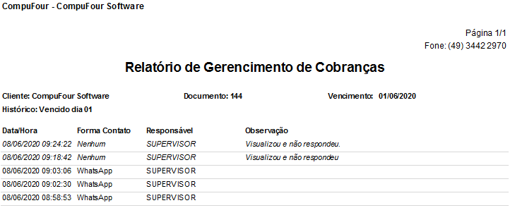 Botões cancelar e imprimir