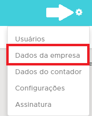 Acesso a Configurações - Dados da empresa Configurações - Dados da empresa