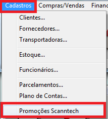 Acesso aos relatórios de Promoções ScannTech