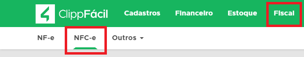 Menu Fiscal - NFC-e