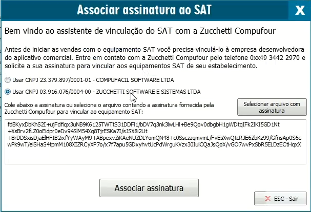 CNPJ e assinatura
