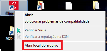 Abrir local do arquivo do ClippPRO
