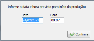 Início da produção