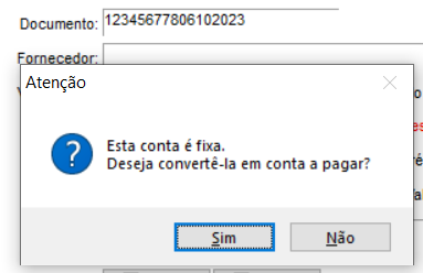 Confirmação em Pagar Contas