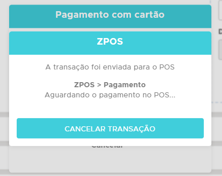 Pagamento enviado à maquininha
