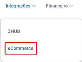 Menu Integracoes - Ecommerce