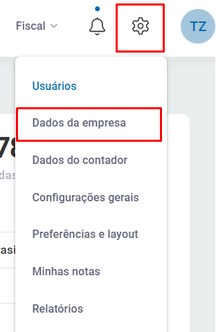 Configurações e Dados da empresa no ZWeb
