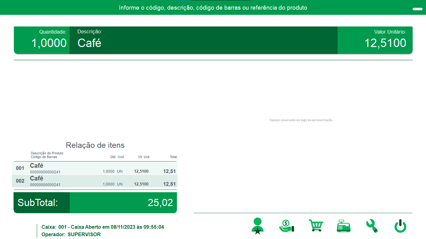 Lançamento de itens