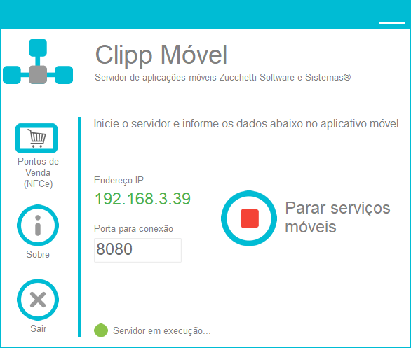Tela de configuração de pedidos internos no aplicativo Configuração de pedidos internos
