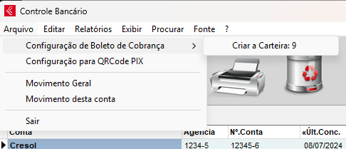 Configuração de boleto
