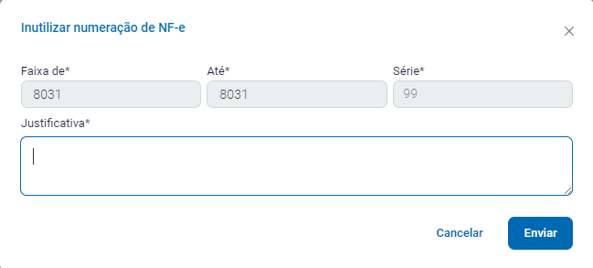 Justificativa da inutilização