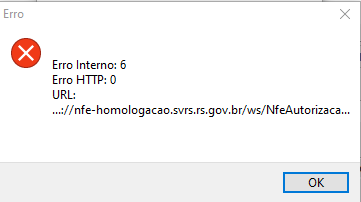 Erro Interno 0 / 12157 / 12031