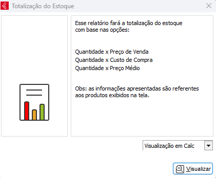 Relatório de Totalização do Estoque