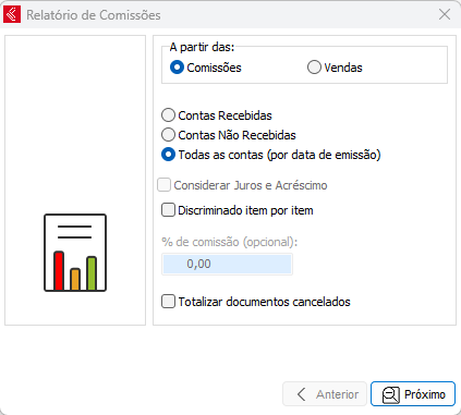 Relatório de comissões