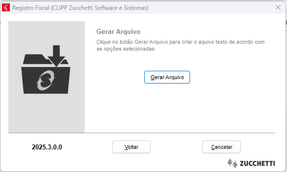 Prosseguir com a geração do Sintegra