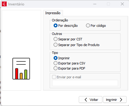 Exportação do inventário