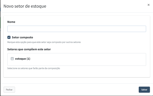 Nome e composição do setor
