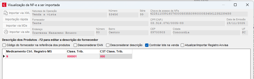 Importação de XML lendo as novas tags da Reforma Tributária Importação de XML com as novas tags