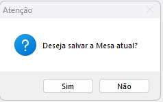 Confirmação ao sair da mesa