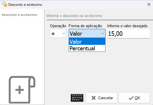 Lançar desconto