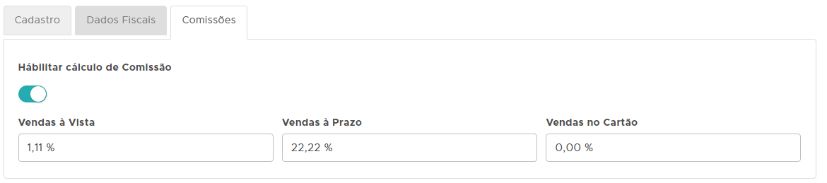 Comissão específica do produto