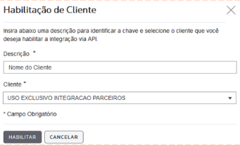 Empresa habilitada para a chave