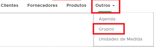 Menu Cadastros Outros Grupos Menu Cadastros Outros Grupos
