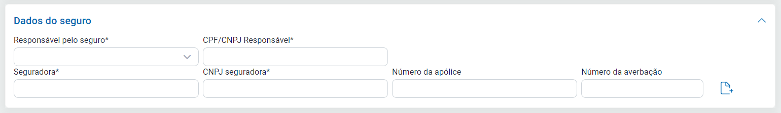 Dados do seguro do MDF-e