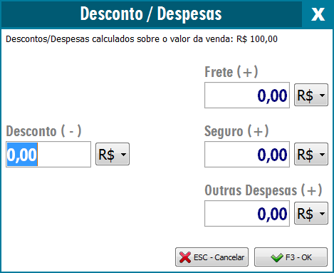 Desconto no total geral