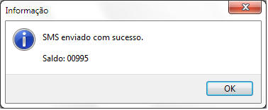Confirmação de SMS enviado