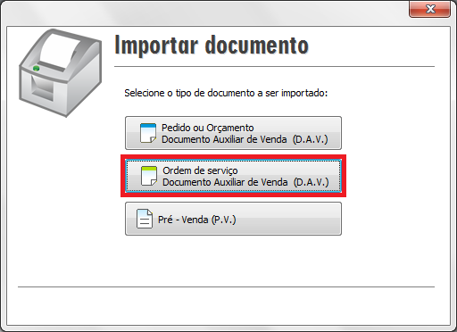 Importar Documento no Cupom Fiscal