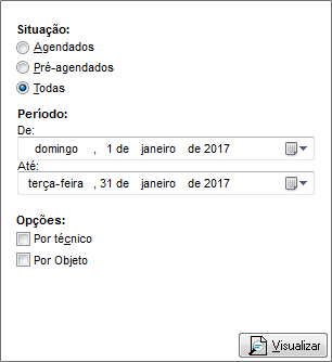 Relatórios de agendamentos